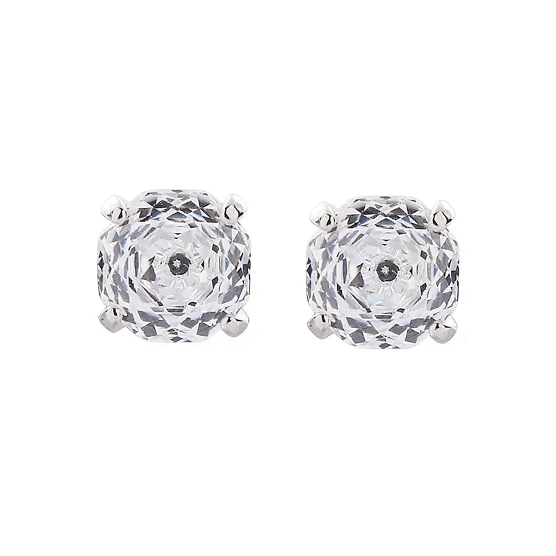 S925 Sterling Silver Rose Cut Zirconia Stud Earrings - Unisex Trend-Forward Design