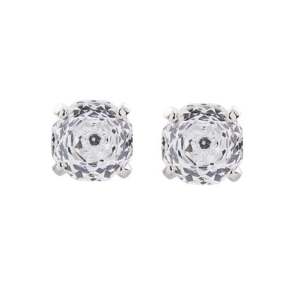 S925 Sterling Silver Rose Cut Zirconia Stud Earrings - Unisex Trend-Forward Design