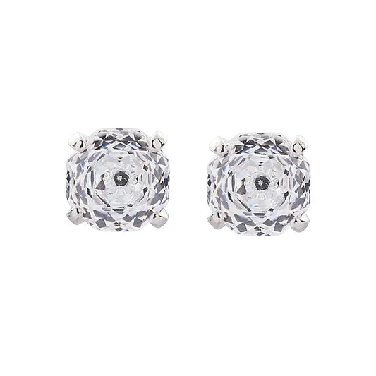 S925 Sterling Silver Rose Cut Zirconia Stud Earrings - Unisex Trend-Forward Design