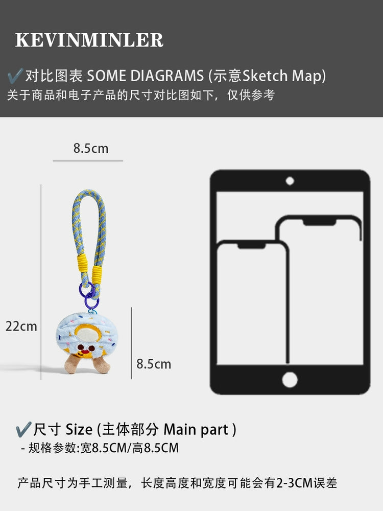 Charming Plush Donut Keychain Pendant Doll – Soft Birthday Gift Accessory