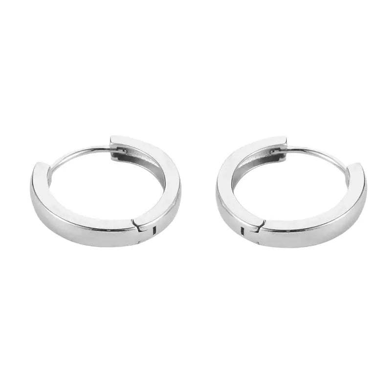 Minimalistic universal earrings for men and women, trend jewelry, silver 925 sample, European style, simple and elegant design