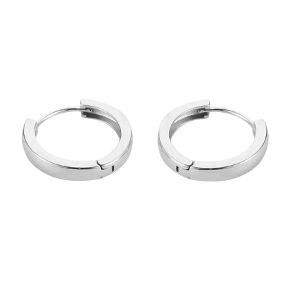 Minimalistic universal earrings for men and women, trend jewelry, silver 925 sample, European style, simple and elegant design