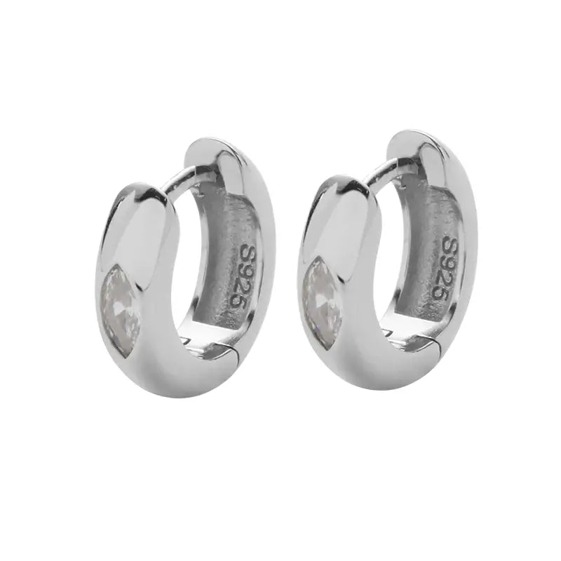 S925 Sterling Silver Zircon Eye of Horus Earrings: Unisex European Street Style