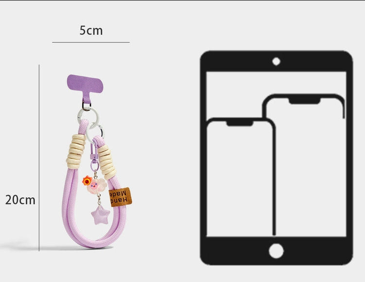 Charming Solar Star Moon Phone Strap Keychain Pendant Bracelet Gift