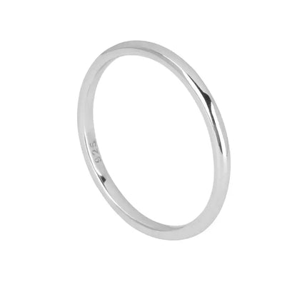 Minimalistic Glossy Silver 925 Ring for Men & Women - Elegant Trend Design
