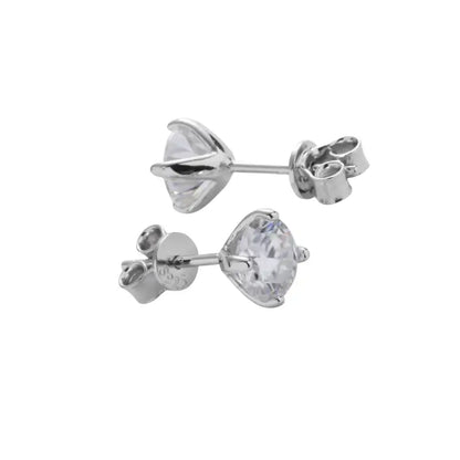 Universal earrings for men and women hip-hop style, silver 925 sample, 1 carat