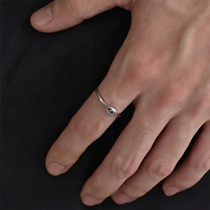 Zirconium, minimalistic universal fashionable ring with stone for men and women for beloved, silver 925 sample, simple and elegant design