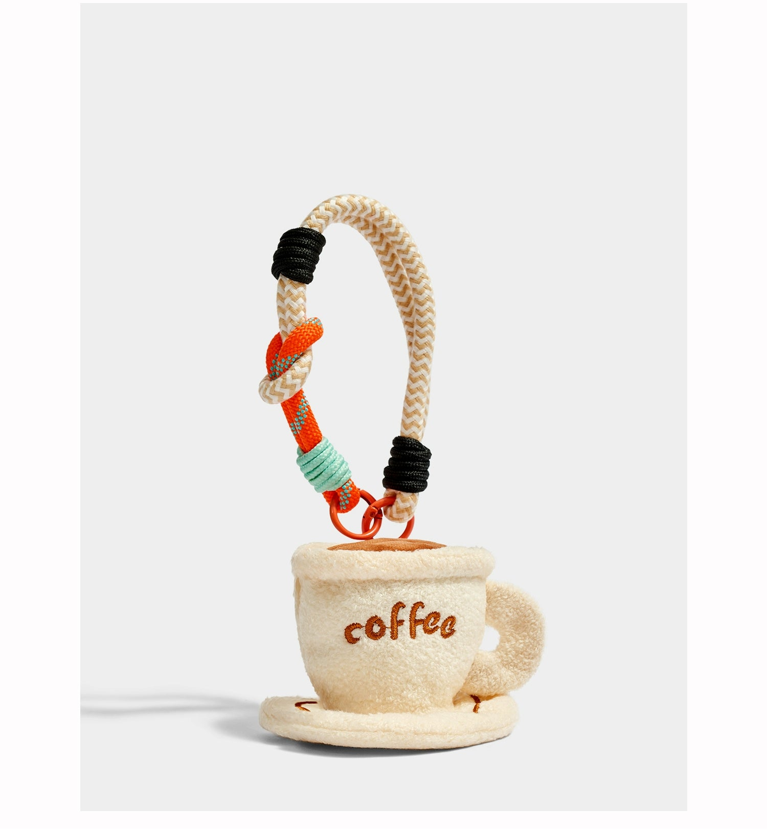 Charming KEVINKINLER Cartoon Coffee Cup Velvet Keychain Bag Pendant Birthday Gift
