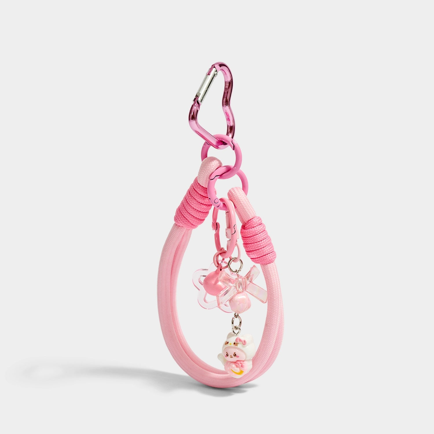 Charming Pink Kitty Phone Strap Wristlet, Keychain, Bag Pendant for Gifts