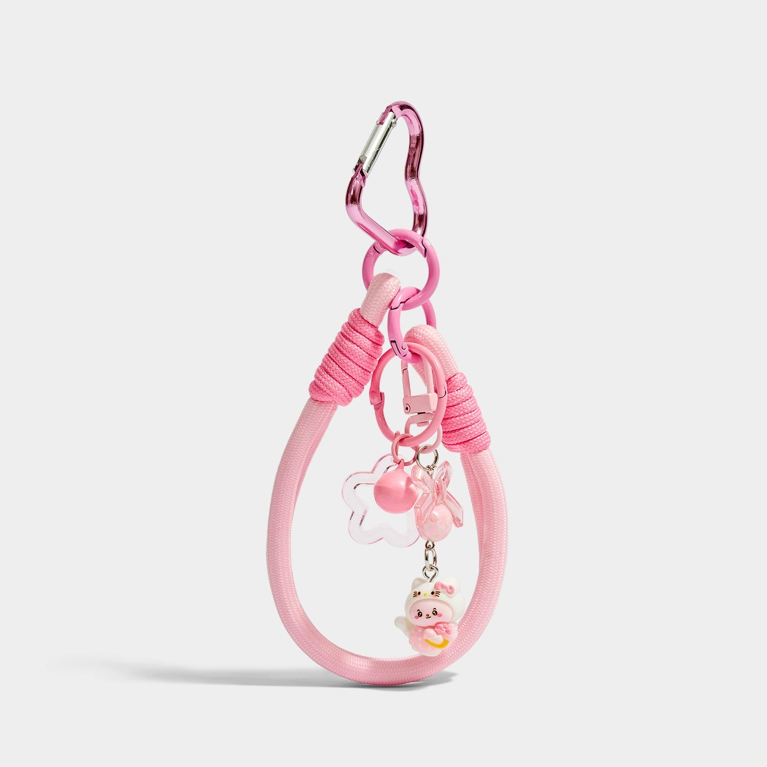 Charming Pink Kitty Phone Strap Wristlet, Keychain, Bag Pendant for Gifts