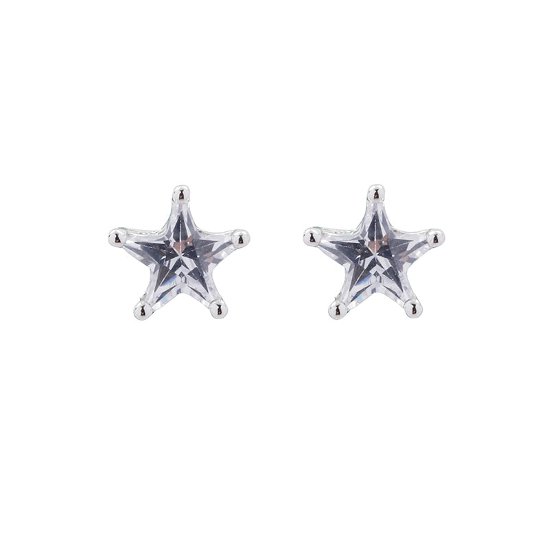 Zirconium, trend universal earrings for men and women, silver 925 sample