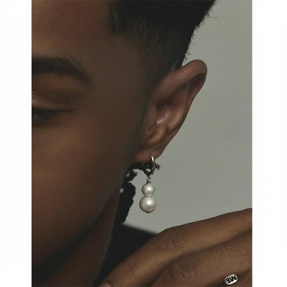 Organic trend earrings from pearl hip-hop style, 925 sample silver, silver 925 sample, high-quality style