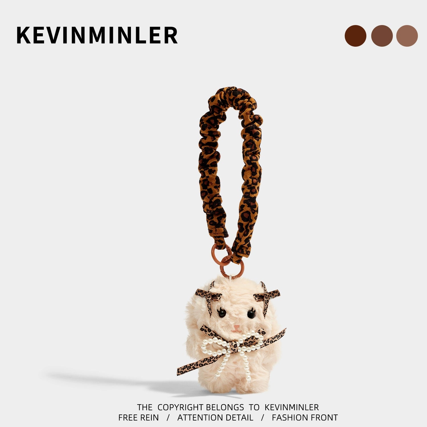 Charming KEVINMINLER Leopard Plush Velvet Keychain Bag Charm Accessory Birthday Gift