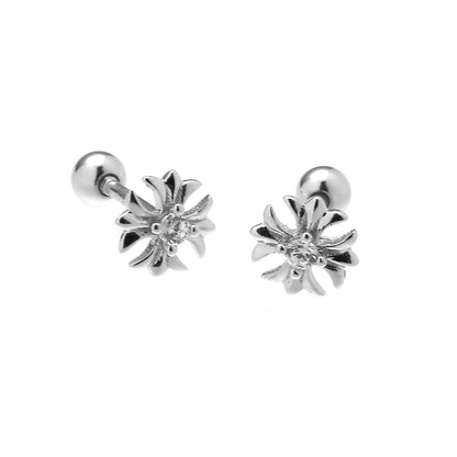 S925 Sterling Silver Diamond Cross Stud Earrings for Men & Women