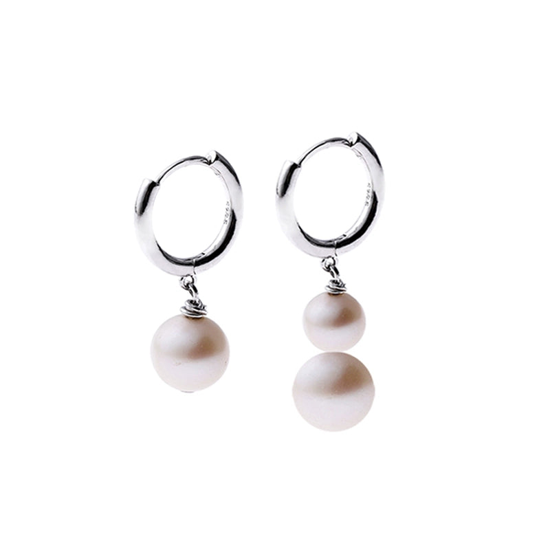 Organic trend earrings from pearl hip-hop style, 925 sample silver, silver 925 sample, high-quality style
