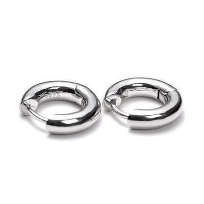 LUXTA Minimalistic trend earrings hip-hop style for men and women, silver 925 sample, European style