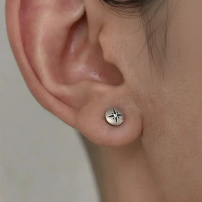 Retro universal earrings for men and women, silver 925 sample