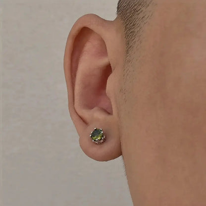 Organic fashionable earrings hip-hop style for men and women, silver 925 sample