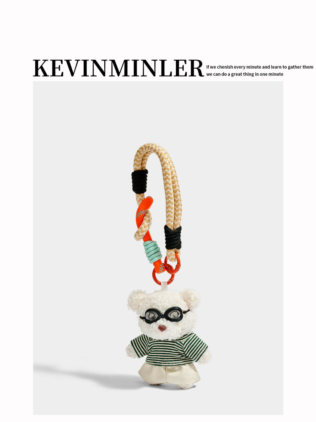 Adorable Plush Bear Doll Keychain with Glasses & Skirt - Perfect Gift