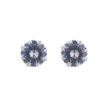 Silver diamond stud earrings