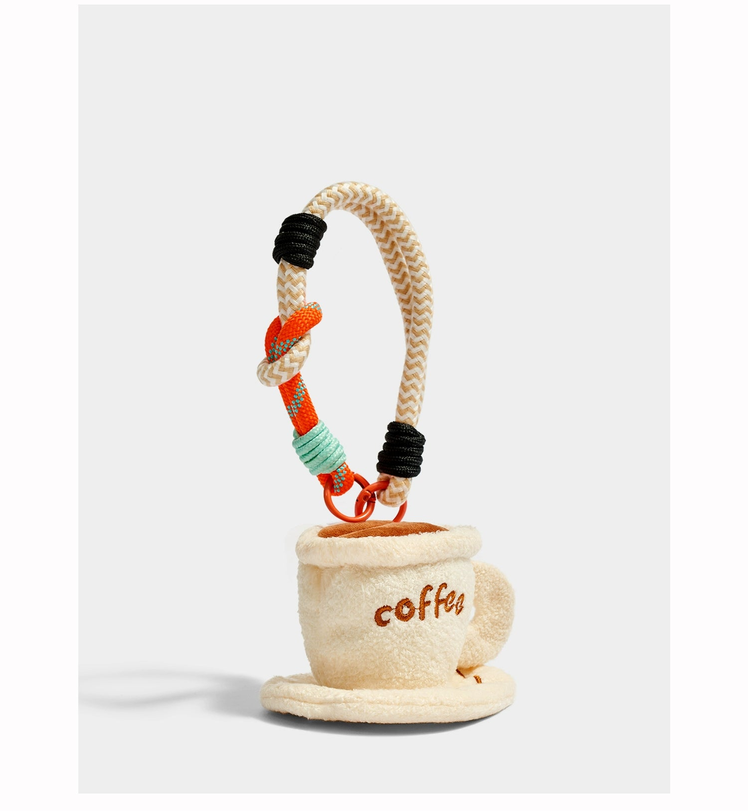 Charming KEVINKINLER Cartoon Coffee Cup Velvet Keychain Bag Pendant Birthday Gift