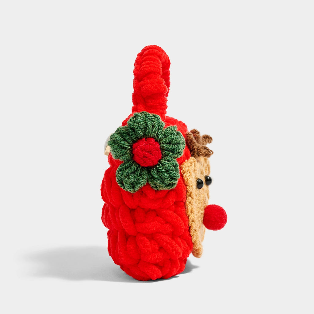 KEVINMINLER Cute Knitted Reindeer Pendant Bag Charm Coin Purse Headphone Holder Gift