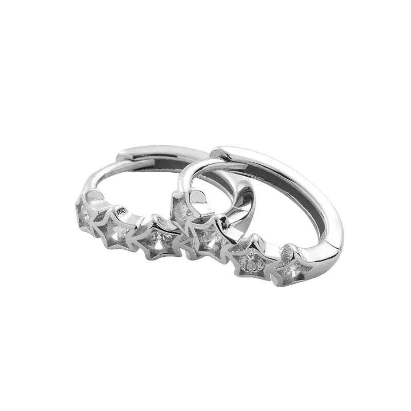 Universal trend zirconium, earrings for men and women for beloved, silver 925 sample, simple and elegant design