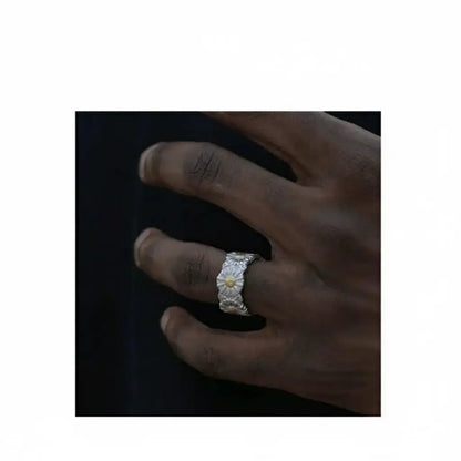 Adjustable ring for men and women for beloved hip-hop style, silver 925 sample, 925 sample silver