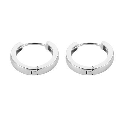 Minimalistic universal earrings for men and women, trend jewelry, silver 925 sample, European style, simple and elegant design
