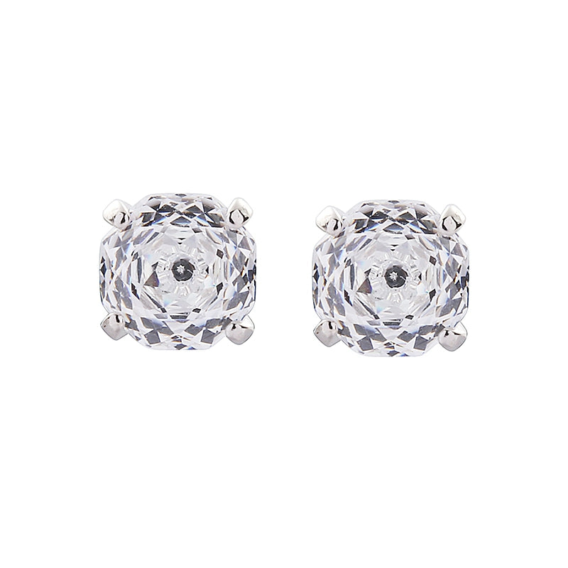 S925 Sterling Silver Rose Cut Zirconia Stud Earrings - Unisex Trend-Forward Design