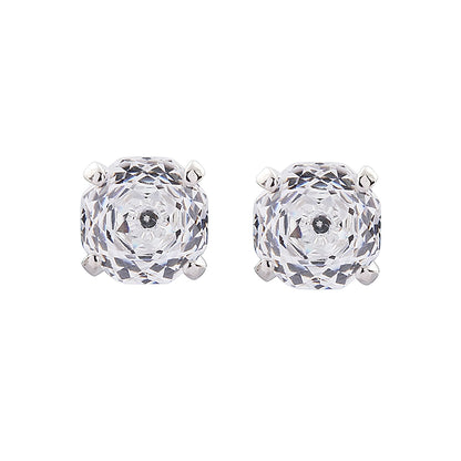 S925 Sterling Silver Rose Cut Zirconia Stud Earrings - Unisex Trend-Forward Design