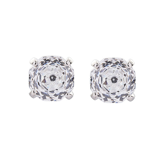 S925 Sterling Silver Rose Cut Zirconia Stud Earrings - Unisex Trend-Forward Design