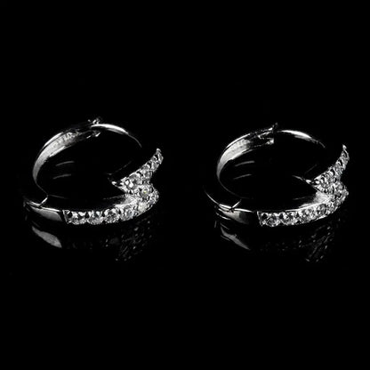 Universal earrings for men and women, fashionable zirconium, silver 925 sample, city style