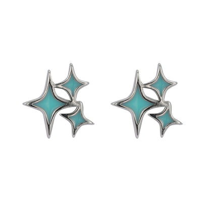 Small design fashionable earrings for men and women for beloved, silver 925 sample