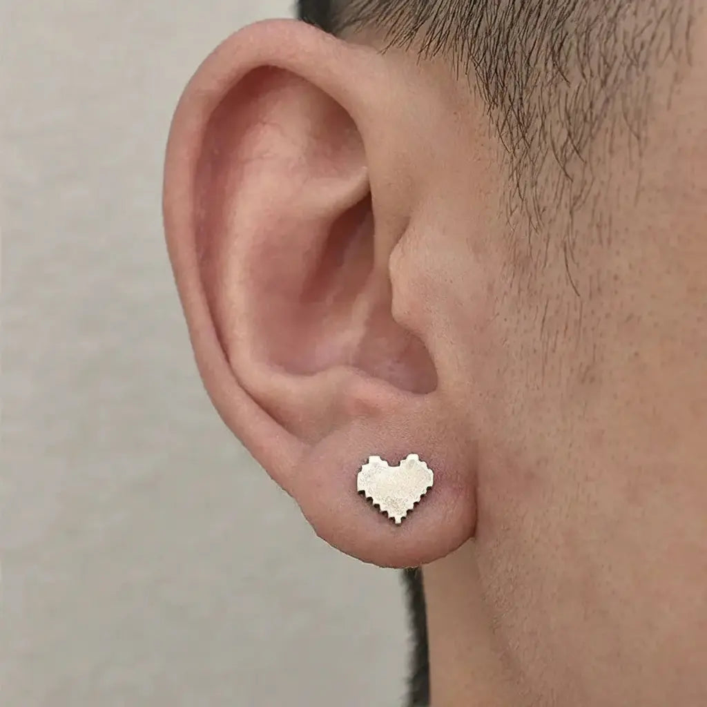 Retro design trend earrings for men and women for beloved, silver 925 sample