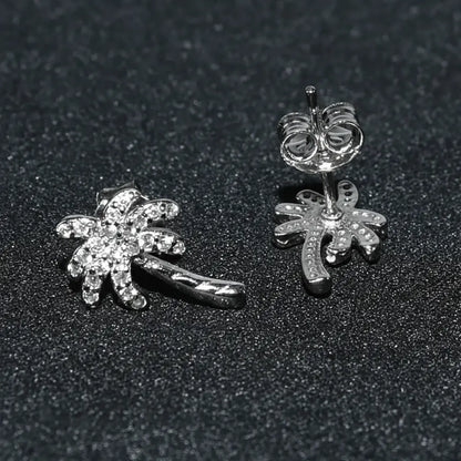 Two Leaves S925 Coconut Trees Hip Hiphop Hiphop Diamond Men and Women's Tide Street Simple