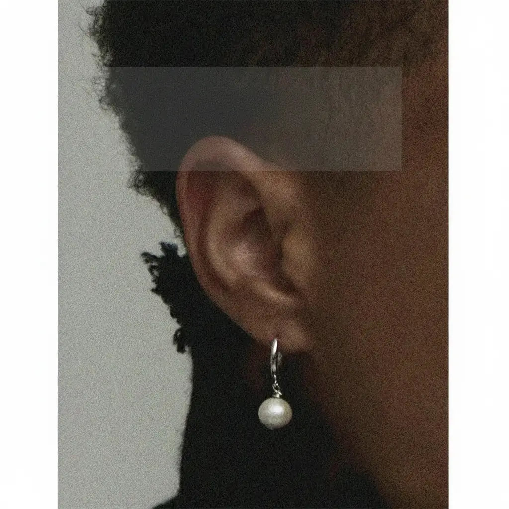 Organic trend earrings from pearl hip-hop style, 925 sample silver, silver 925 sample, high-quality style
