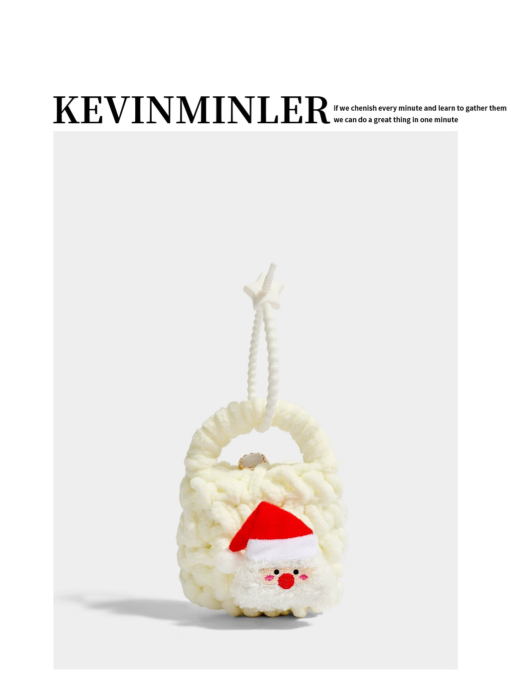 Cute Knitted Christmas Tree Pendant Coin Pouch Headphone Bag Gift Accessory