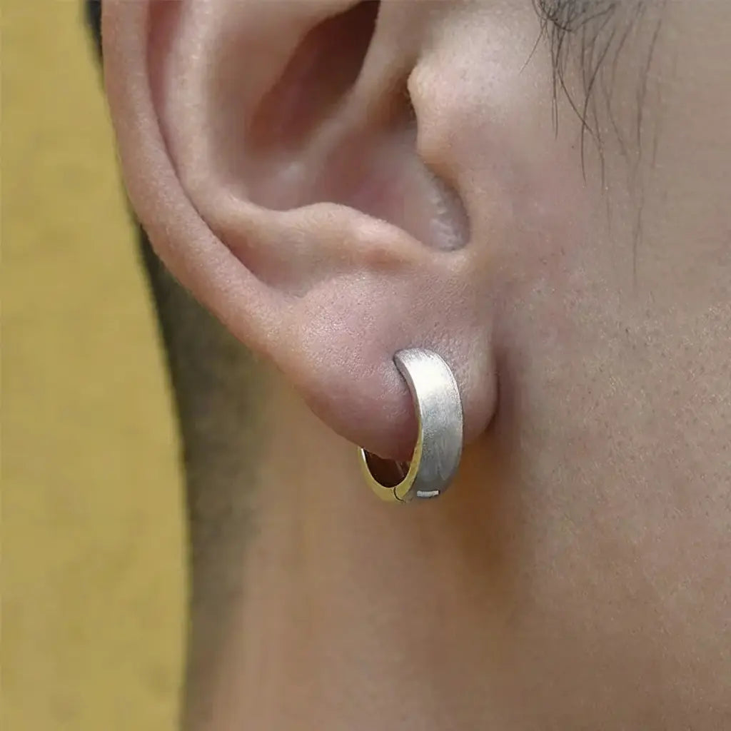 Chic Matte 925 Sterling Silver Hoop Earrings: Unisex Trend-Forward Minimalist Design