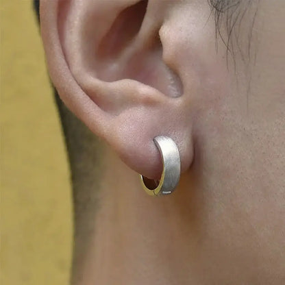 Chic Matte 925 Sterling Silver Hoop Earrings: Unisex Trend-Forward Minimalist Design