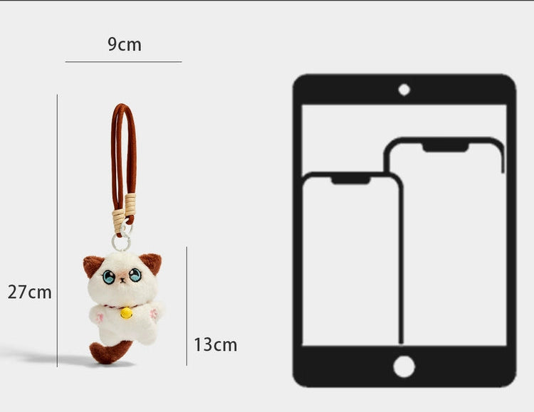 Adorable KEVINKINLER Siamese Cat Plush Keychain Charm - Perfect Gift