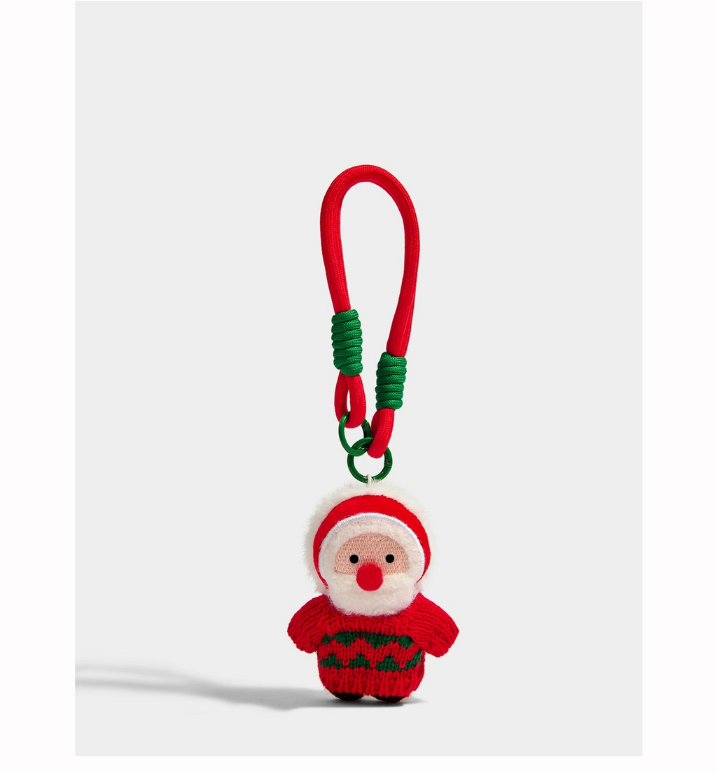 Charming Plush Santa & Friends Keychain Bag Charm - Festive Christmas Gift