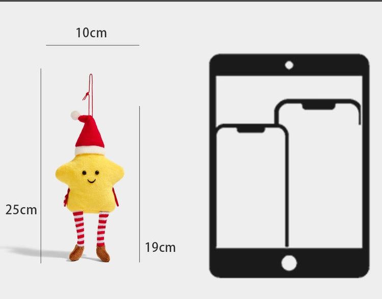 KEVINMINLER Christmas Star Plush Keychain Bag Charm - Unique Festive Gift