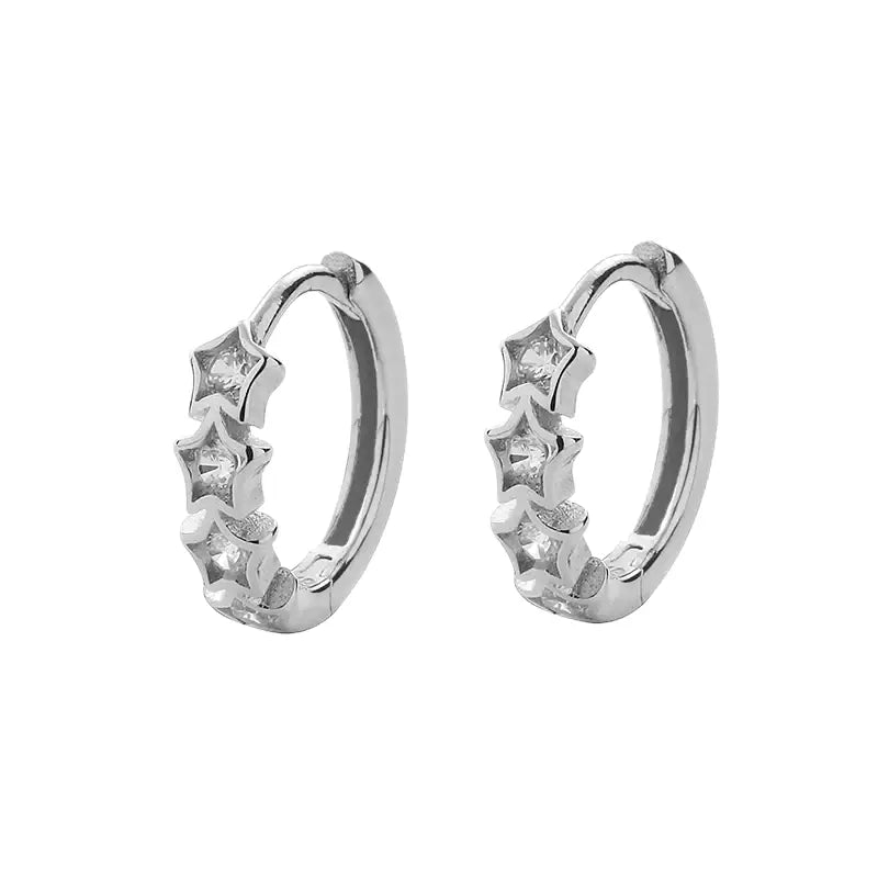 Universal trend zirconium, earrings for men and women for beloved, silver 925 sample, simple and elegant design