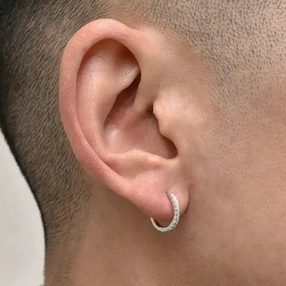 Universal trend earrings hip-hop style for men and women, silver 925 sample, European style, simple and elegant design