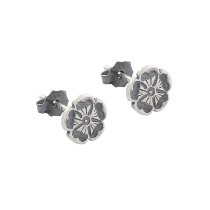 S925 Sterling Silver Vintage Flower Stud Earrings for Couples, Men, Women