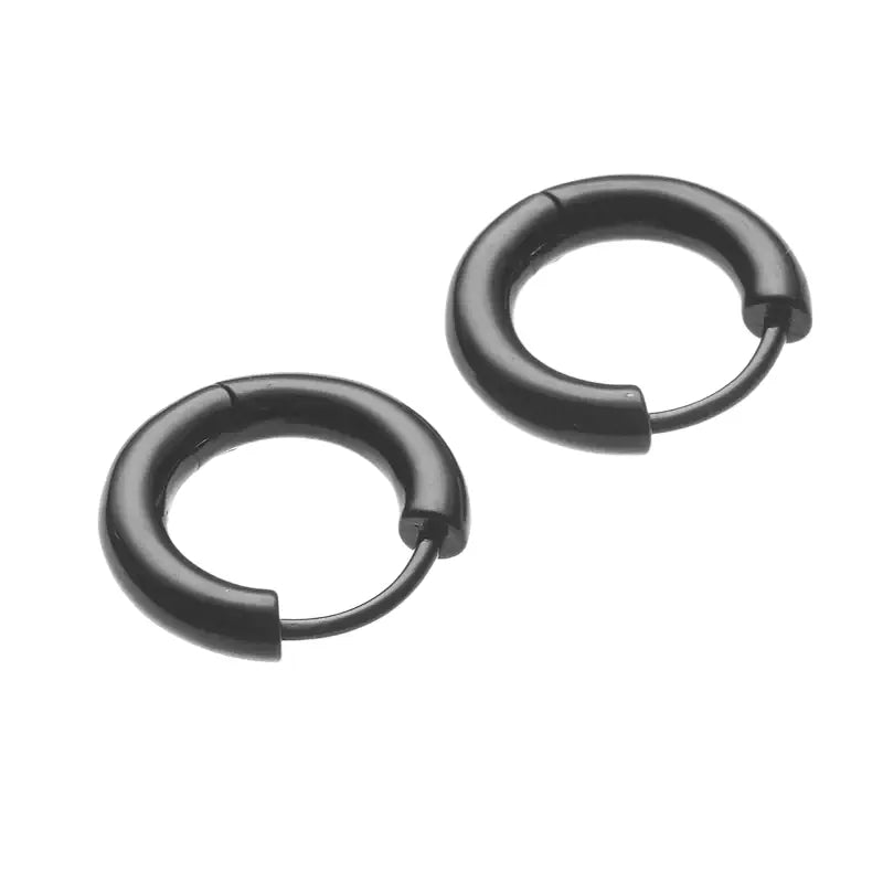 Black matte hoop earrings with a sleek, modern design