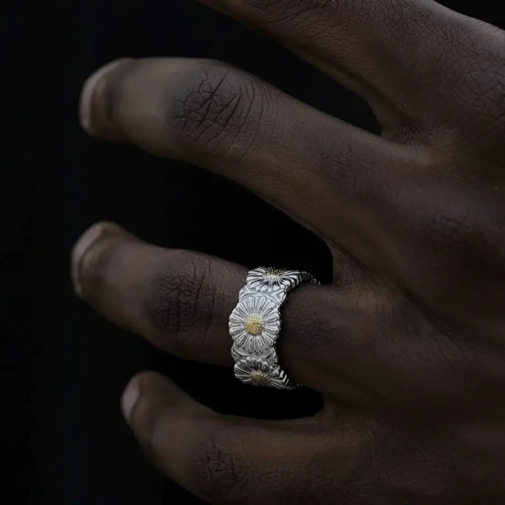 Adjustable ring for men and women for beloved hip-hop style, silver 925 sample, 925 sample silver