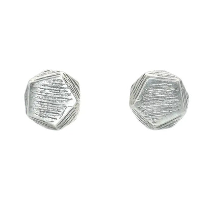 S925 Sterling Silver Matte Pentagonal Hip-Hop Street Earrings for Men Women