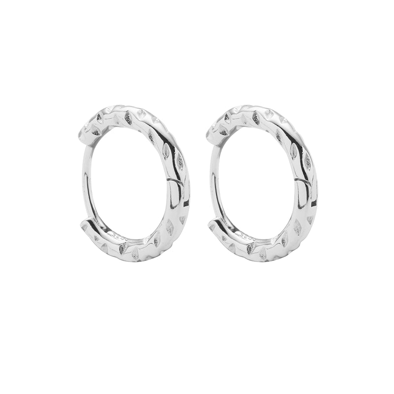Modern Silver 925 Irregular Hoop Earrings for Men & Women - Minimalist Design